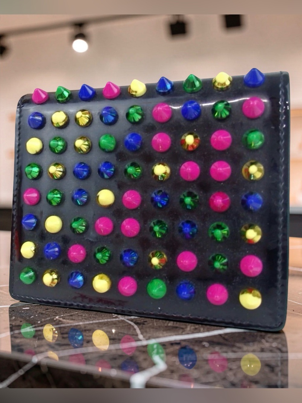 Christian Louboutin Panettone Studded Bifold Wallet 💙♥️💛